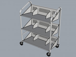 generic cart library transport 03 3D Model
