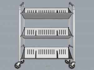 generic cart library transport 03 3D Model