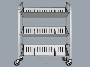 generic cart library transport 03 3D Model