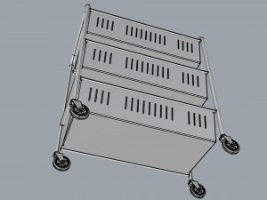 generic cart library transport 03 3D Model