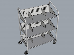 generic cart library transport 03 3D Model