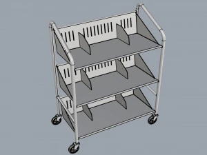 generic cart library transport 03 3D Model
