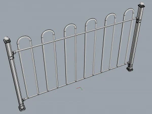 fence metal 01 3D Model