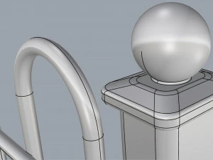 fence metal 01 3D Model