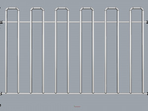 fence metal 02 3Dモデル
