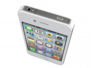 apple iphone 4 white 3D Модель