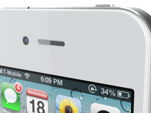 apple iphone 4 white 3D Модель