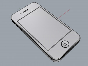 apple iphone 4 white 3D Модель