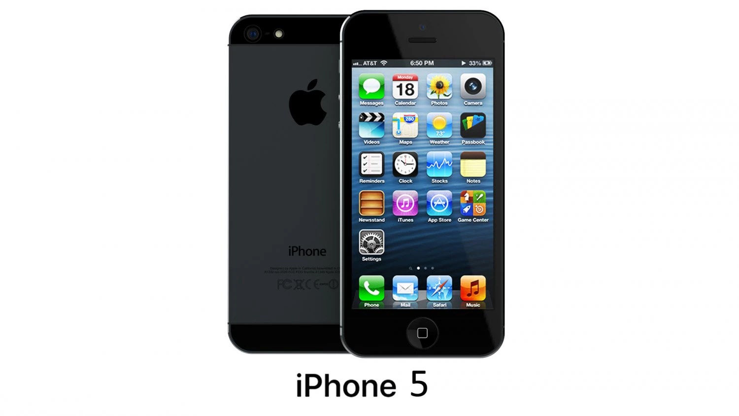 apple iphone 5 black and slate 3D Model .c4d .max .obj .3ds .fbx .stl .blend
