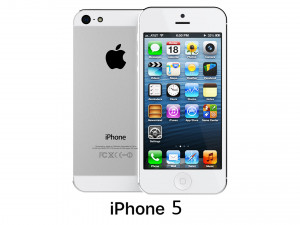 apple iphone 5 white and silver Modelo 3D