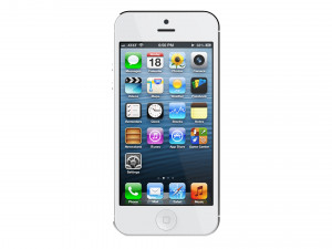 apple iphone 5 white and silver Modelo 3D