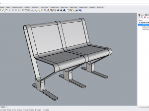 waiting room seat v1 2 seats 3D 모델