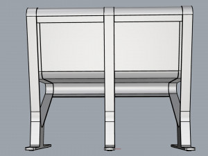waiting room seat v1 2 seats 3D 모델