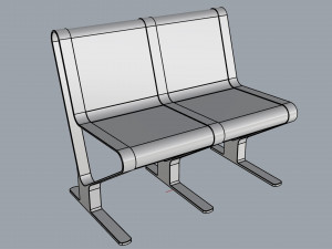 waiting room seat v1 2 seats 3D 모델