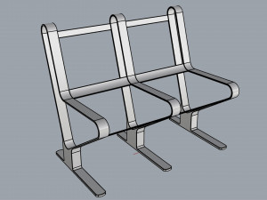 waiting room seat v1 2 seats 3D 모델