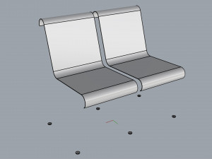 waiting room seat v1 2 seats 3D 모델