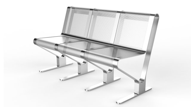 waiting room seat v1 3 seats Model 3D .c4d .max .obj .3ds .fbx .stl .blend 