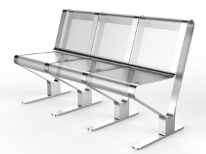 waiting room seat v1 3 seats Modelo 3D