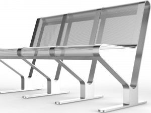 waiting room seat v1 3 seats Model 3D