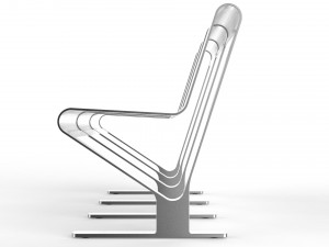 waiting room seat v1 3 seats Model 3D