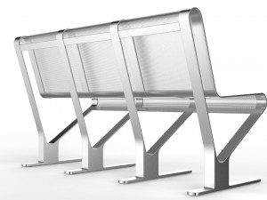 waiting room seat v1 3 seats Model 3D