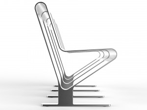 waiting room seat v1 3 seats Model 3D
