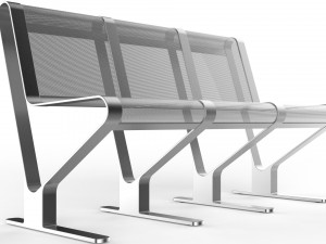 waiting room seat v1 3 seats Model 3D