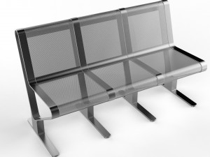 waiting room seat v1 3 seats Model 3D
