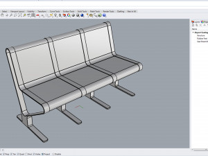 waiting room seat v1 3 seats Model 3D