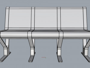 waiting room seat v1 3 seats Model 3D