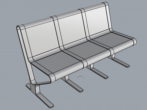waiting room seat v1 3 seats Model 3D