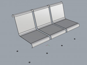 waiting room seat v1 3 seats Model 3D