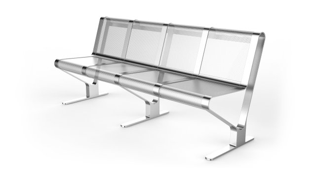 waiting room seat v1 4 seats Model 3D .c4d .max .obj .3ds .fbx .stl .blend