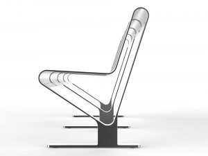 waiting room seat v1 4 seats Model 3D