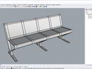 waiting room seat v1 4 seats Model 3D