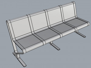 waiting room seat v1 4 seats Model 3D