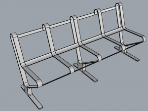 waiting room seat v1 4 seats Model 3D