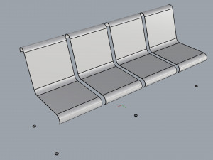 waiting room seat v1 4 seats Model 3D