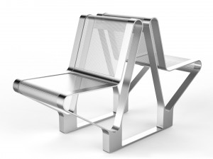 waiting room seat v1 double 1 seat 3D Model