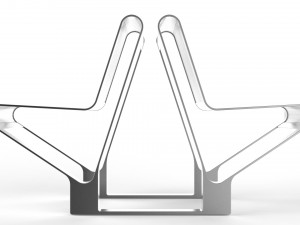 waiting room seat v1 double 1 seat 3D Model