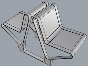 waiting room seat v1 double 1 seat 3D Model