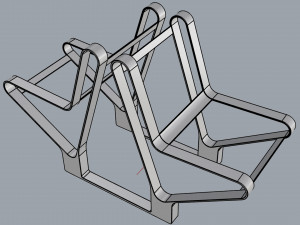 waiting room seat v1 double 1 seat 3D Model