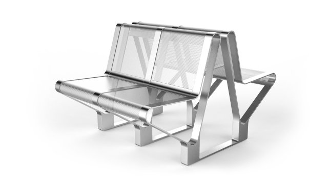waiting room seat v1 double 2 seats 3D Model .c4d .max .obj .3ds .fbx .stl .blend 