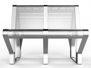 waiting room seat v1 double 2 seats 3D Model