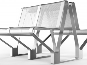 waiting room seat v1 double 2 seats 3D Model