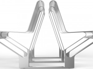 waiting room seat v1 double 2 seats 3D Model