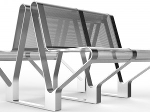 waiting room seat v1 double 2 seats 3D Model