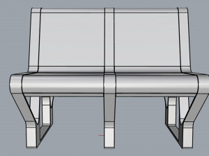 waiting room seat v1 double 2 seats 3D Model