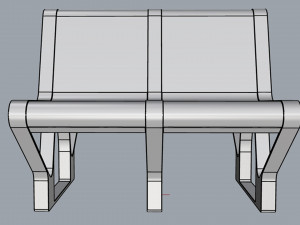 waiting room seat v1 double 2 seats 3D Model