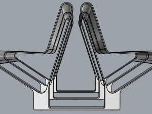 waiting room seat v1 double 2 seats 3D Model